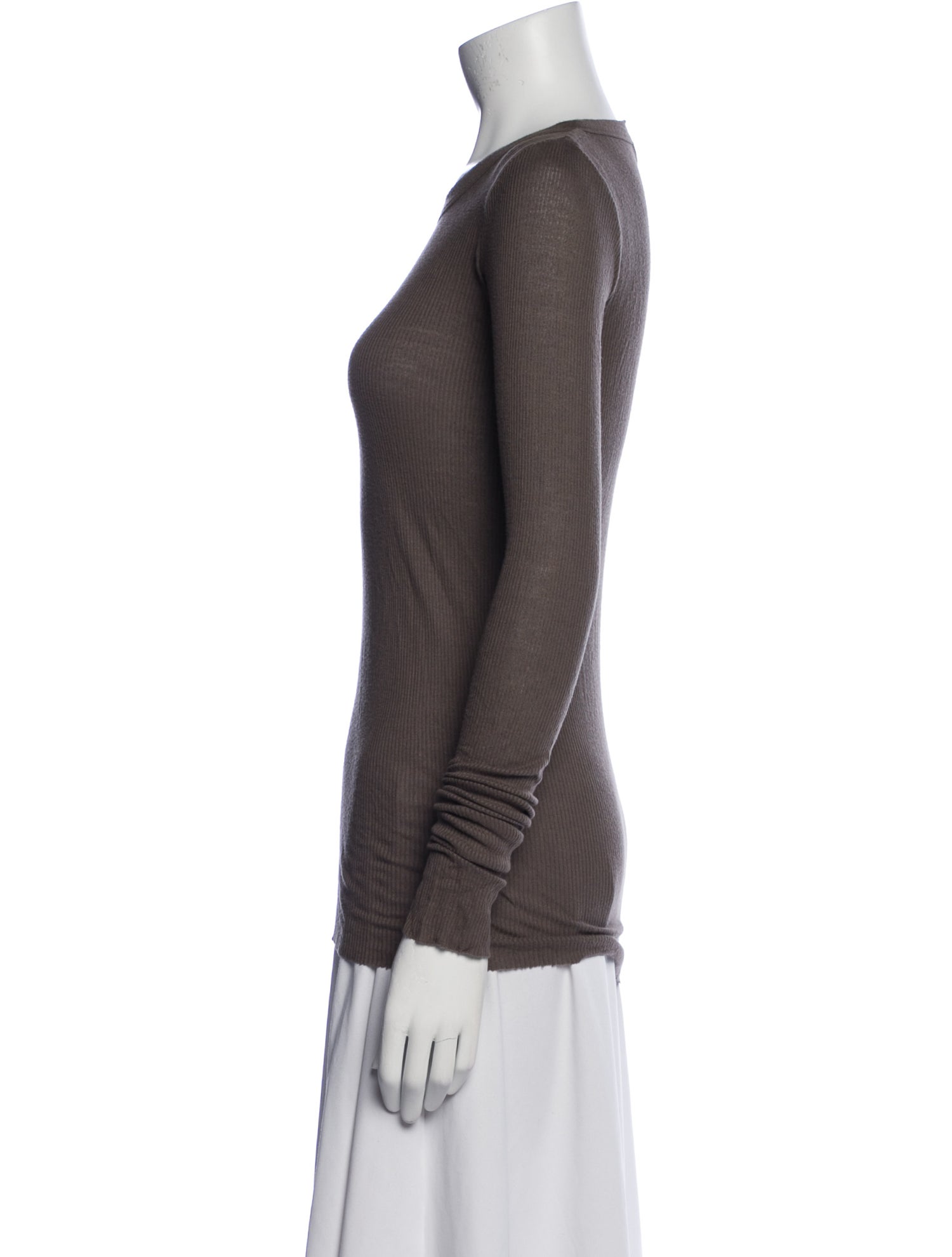 Rick Owens Scoop Neck Long Sleeve Top